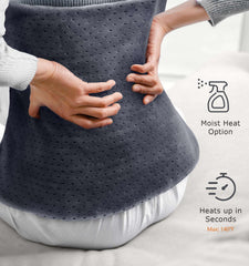 Fanatato heating pad moist heat option for deeper heat penetration