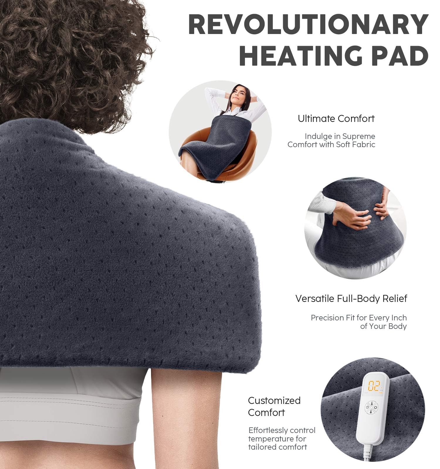 Fanatato heating pad shoulder relief targets tense shoulder muscles easily