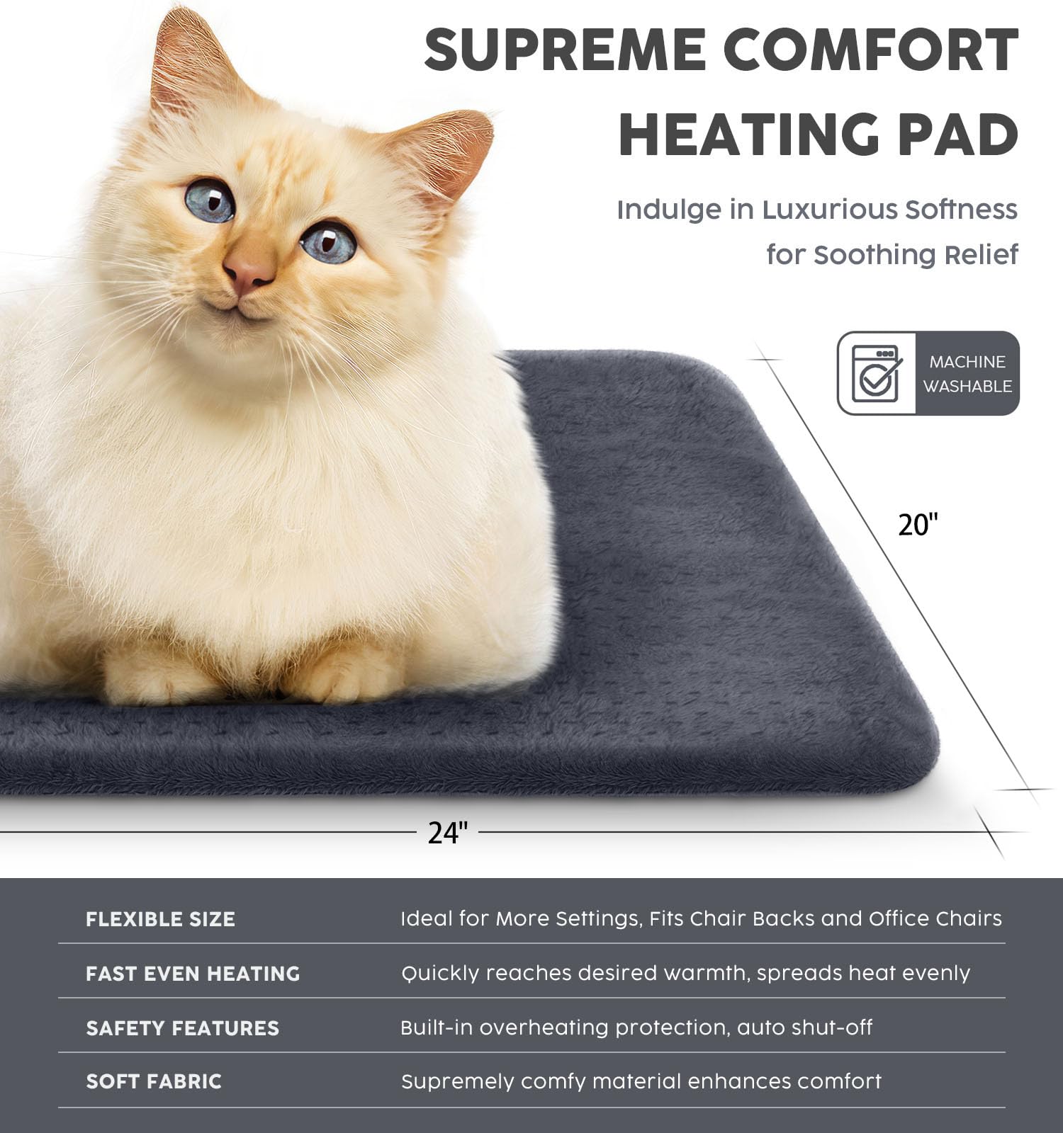 Fanatato pad offers six heat levels to tailor comfort and intensity.