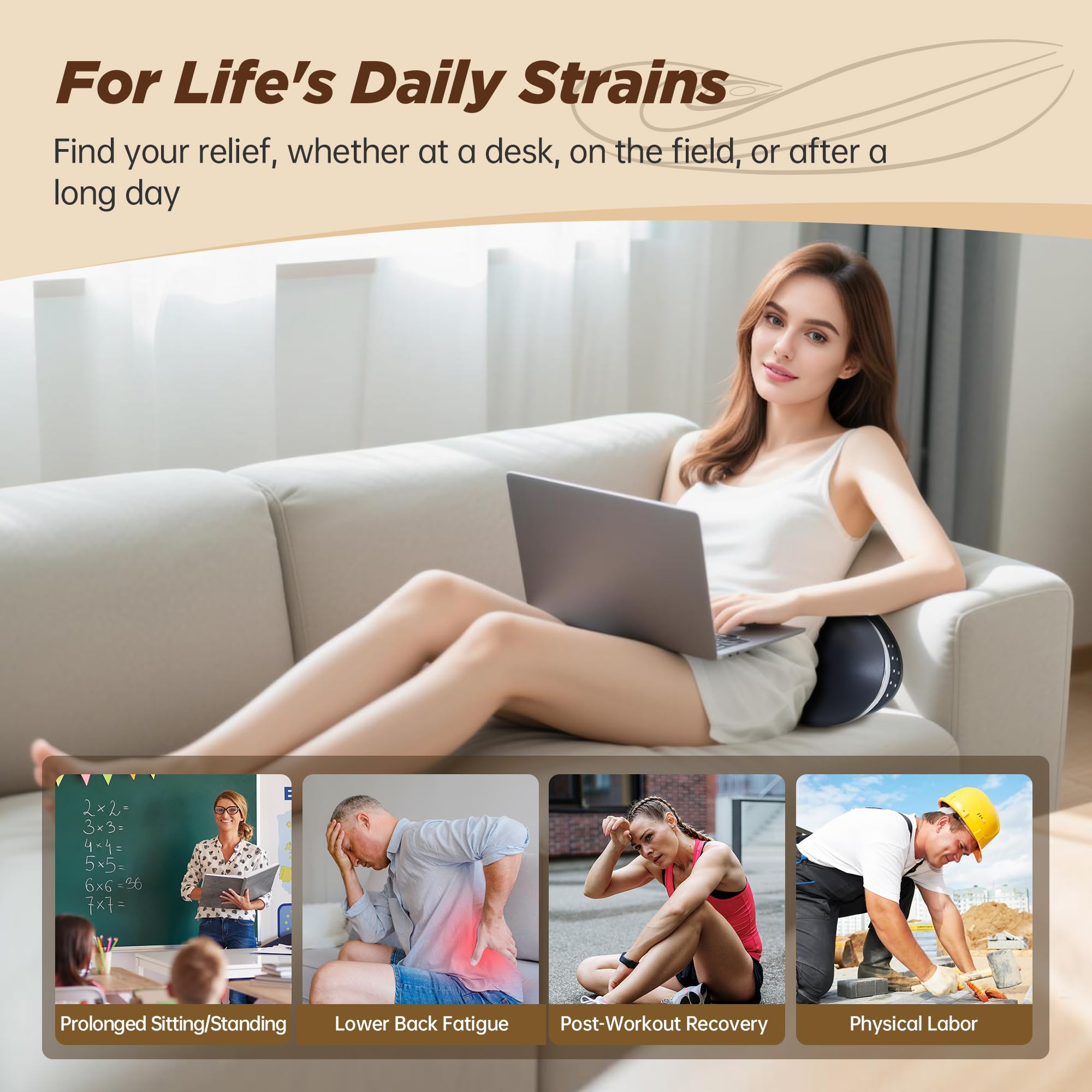 Fandiar compact design, easy setup, space-saving back care.