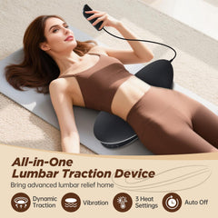 Fandiar dynamic air massage traction system, side view, relieves lower back tension.