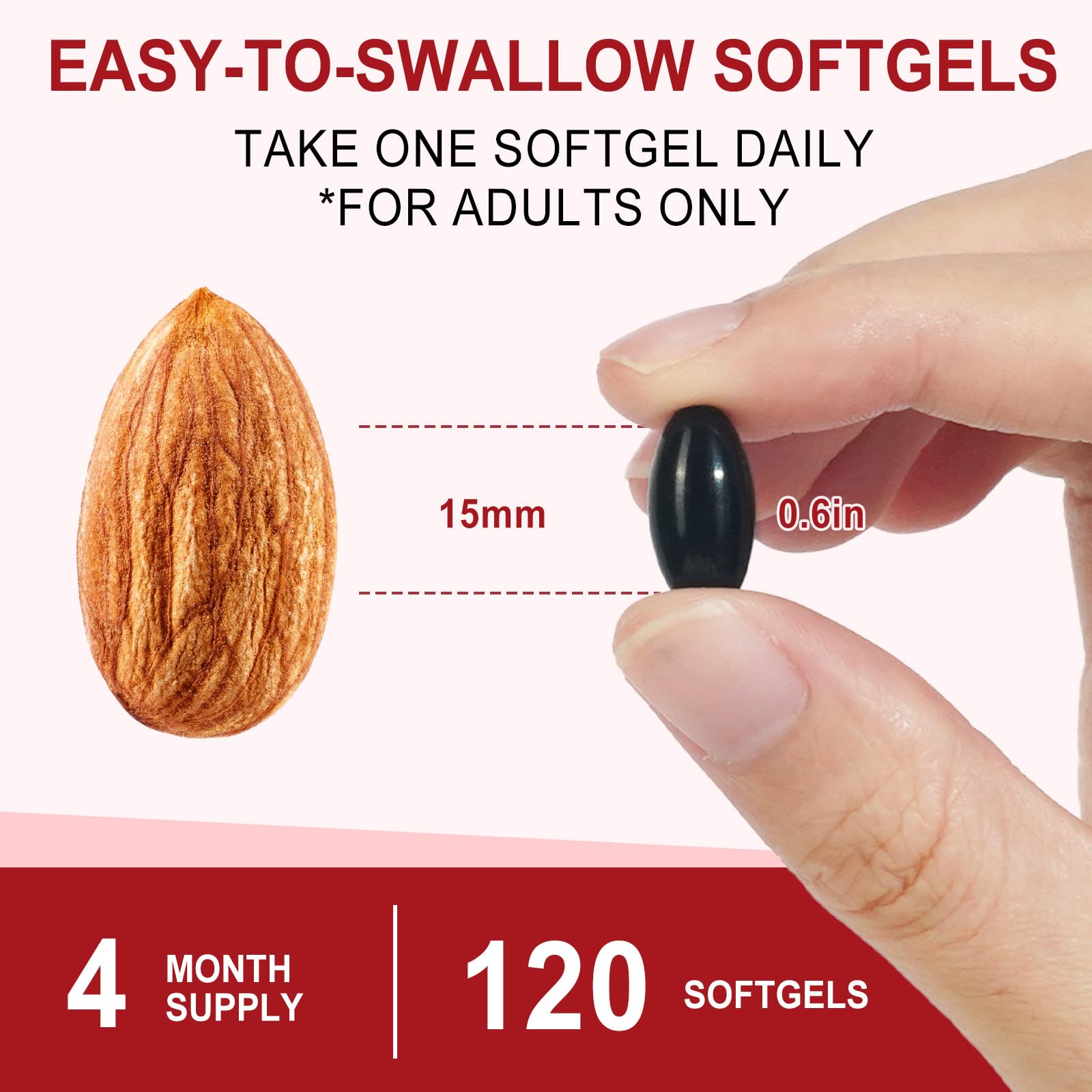 FANSHI Astaxanthin softgels being swallowed to illustrate easy daily use