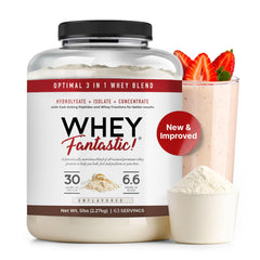 Fantastic Nutrition 3-in-1 unflavored whey powder bag shows clean protein for meals