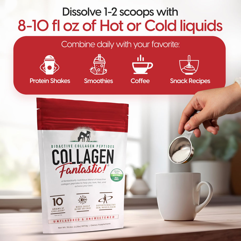 Fantastic Nutrition collagen blended into a smoothie for easy daily protein