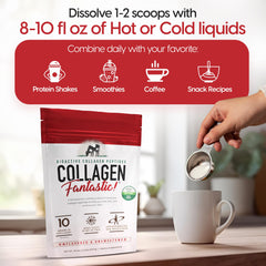 Fantastic Nutrition collagen blended into a smoothie for easy daily protein