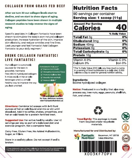 Fantastic Nutrition collagen powder in a glass of water showing quick mixability
