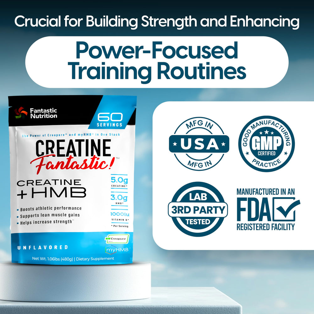Fantastic Nutrition Creatine HMB shaker ready for on‑the‑go use.