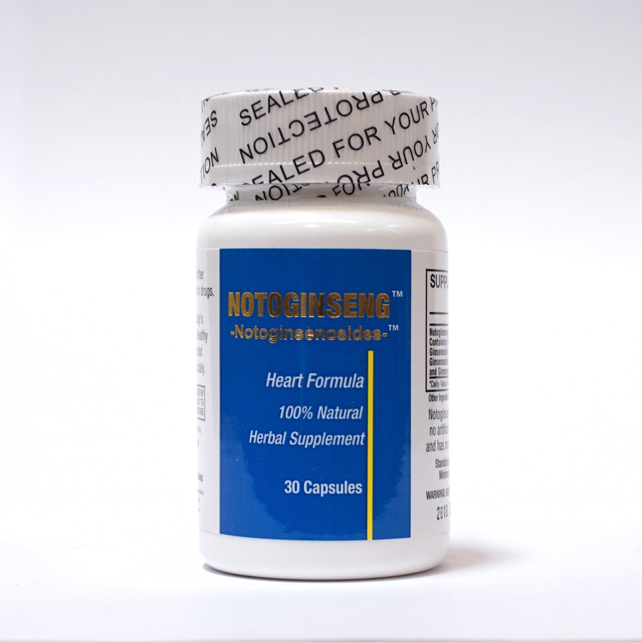 FAR LONG Notoginseng label detail, notes potency of notoginsenosides.