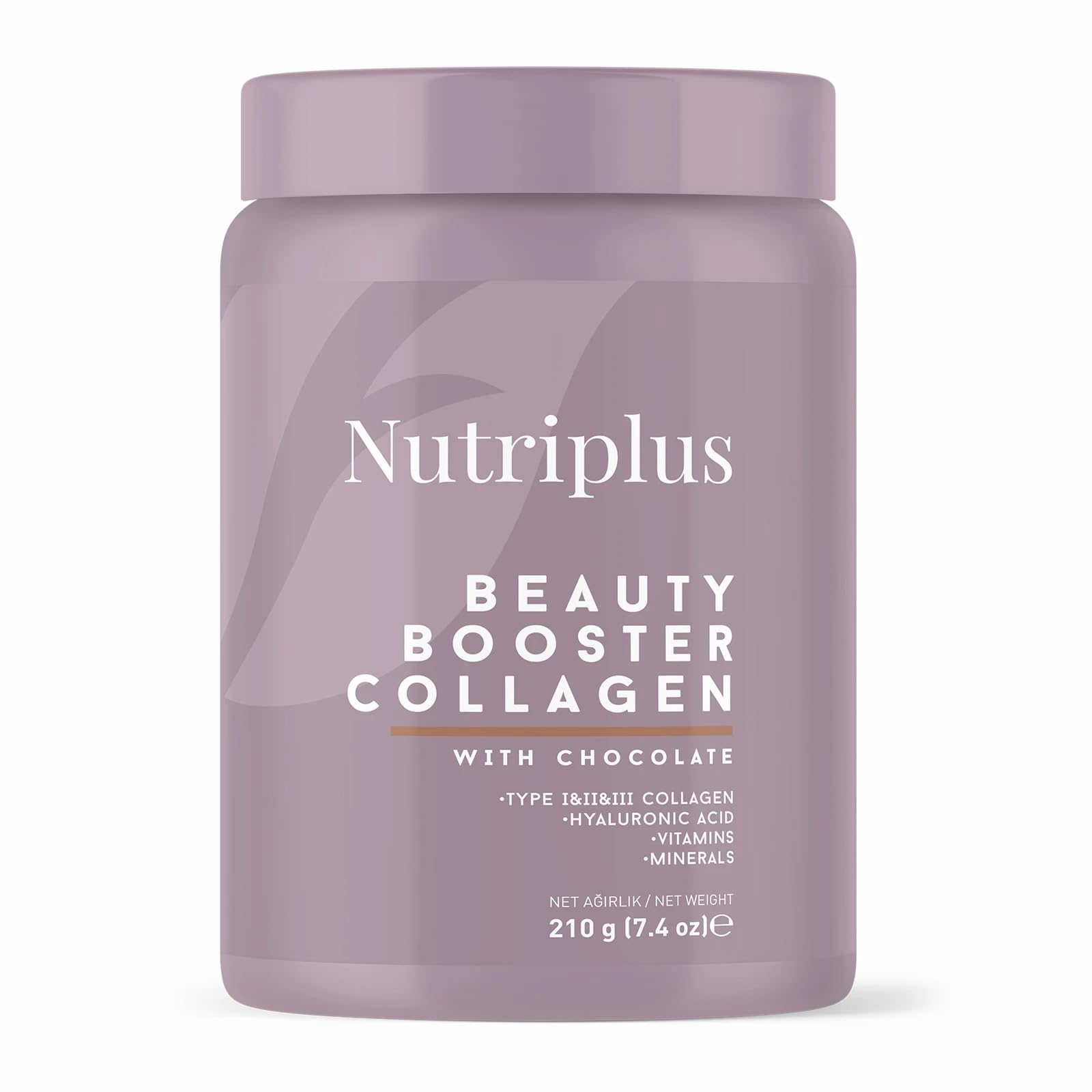 FARMASI Nutriplus Beauty Booster Collagen Chocolate jar for skin, hair and nail support.
