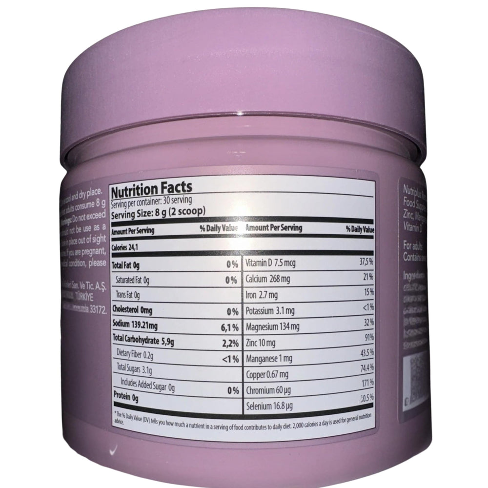 Farmasi Nutriplus Restore ready-to-use daily routine on kitchen counter.