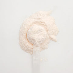 Farmasi Nutriplus Restore scoop with powder ready to mix in water.