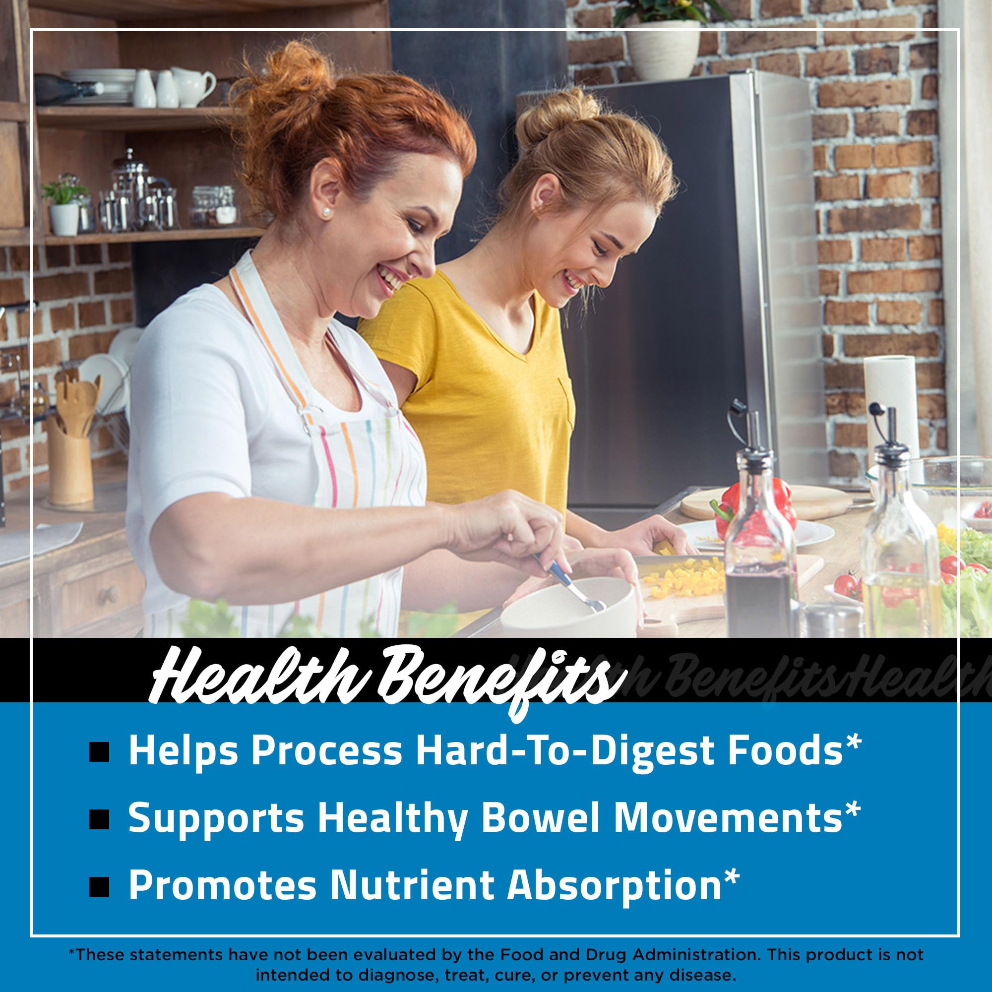FarmHaven Digestive Enzymes herbs blend image suggests peppermint and ginger soothing indigestion.