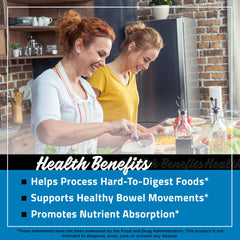 FarmHaven Digestive Enzymes herbs blend image suggests peppermint and ginger soothing indigestion.