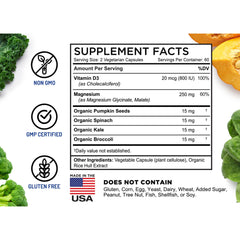 FarmHaven Magnesium Complex bottle label highlights Vitamin D3 content.
