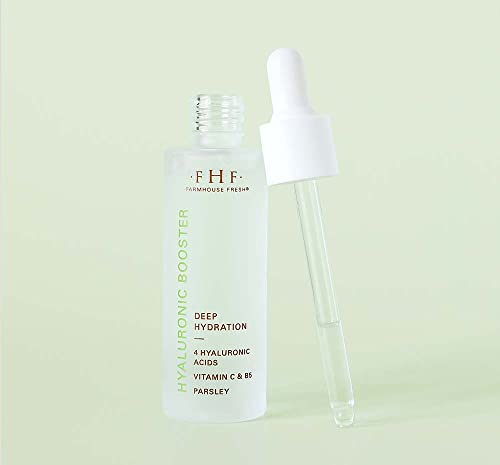 FarmHouse Fresh Hyaluronic Booster applied near the eye area for dewy brightness