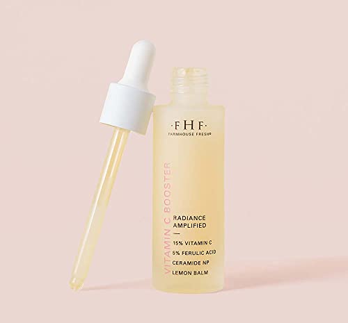 Applying FarmHouse Fresh Vitamin C Serum for hydration and glow in the morning routine.