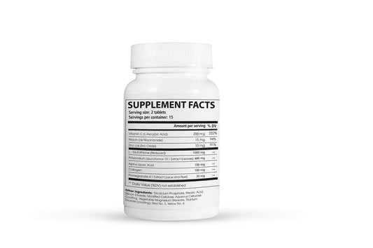 Close-up of Faroson Glutamax capsules for daily use.