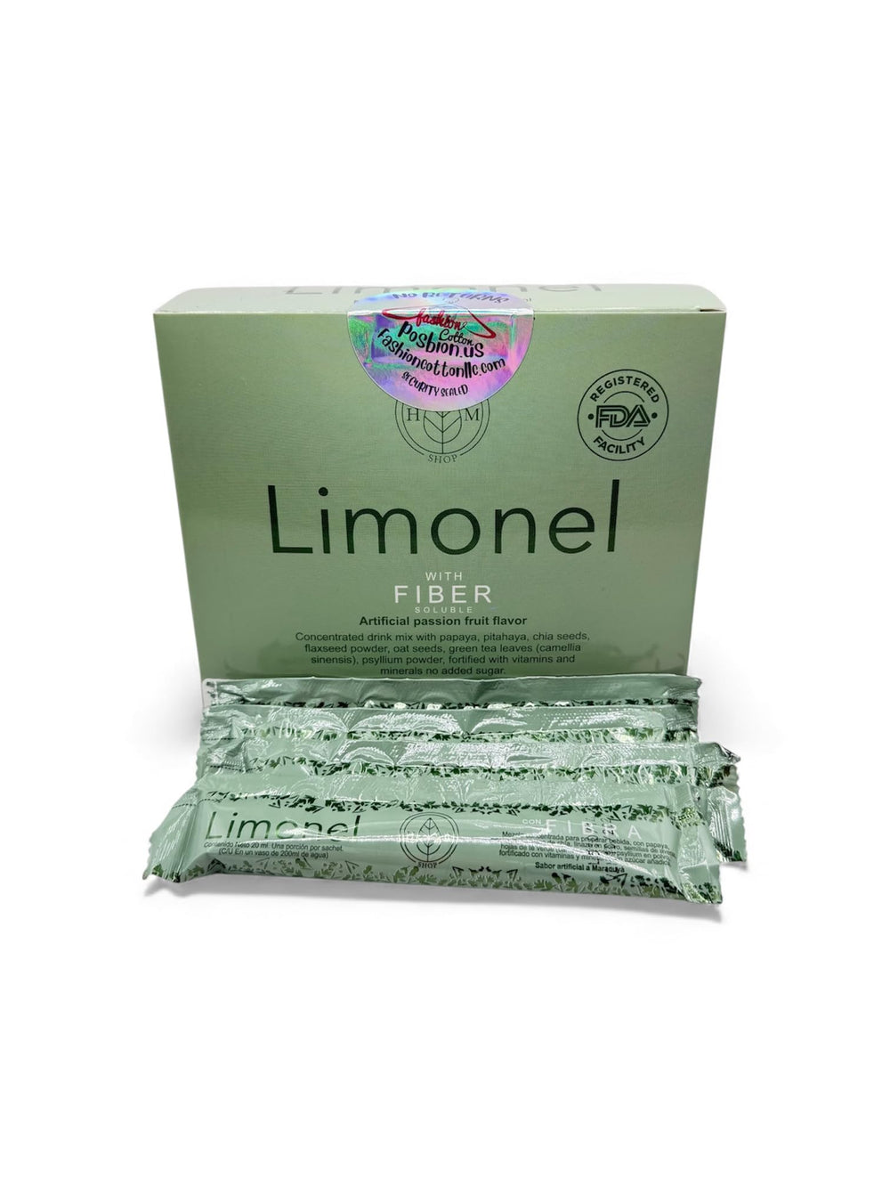FashionCottonLLC Limonel Liquid Fiber packaging photo suitable for pantry and easy access.