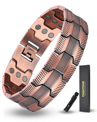 Fashtour 3X copper bracelet close-up showing durable copper and masculine styling