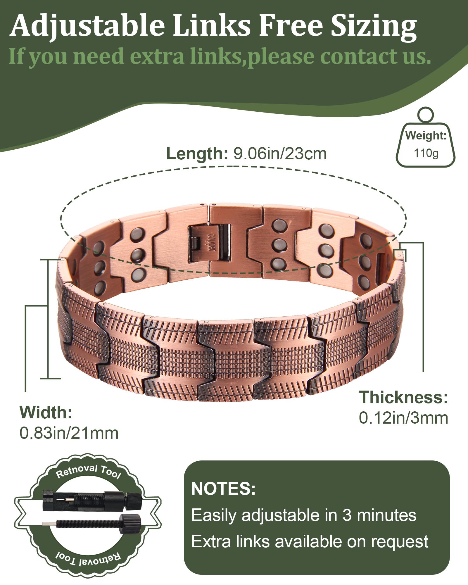 Fashtour sizing tool used to achieve a comfortable bracelet fit