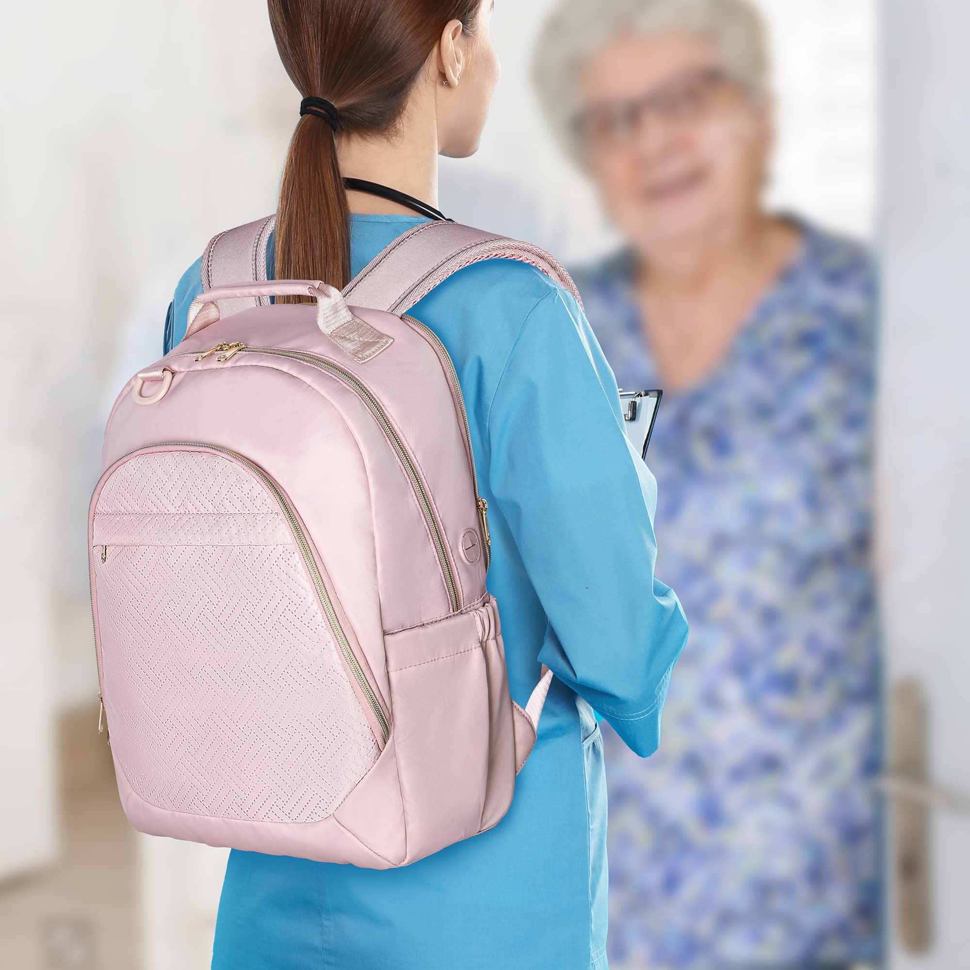 Fasrom nurse bag backpack padded top handle for comfortable carrying