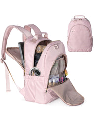 Fasrom nurse bag backpack pink shows laptop compartment for on-site nursing work