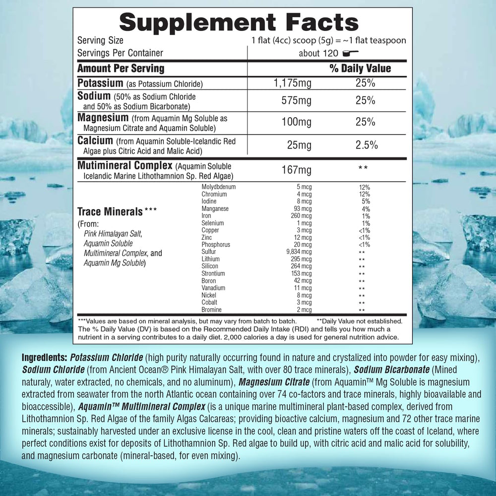 Fast Lyte algae mineral source — plant-based calcium and trace minerals for balance.