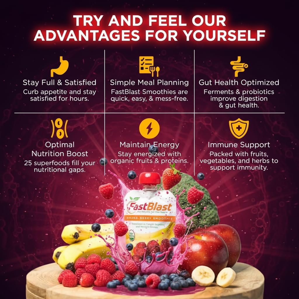 Convenient fasting-friendly FastBlast pouch for intermittent fasting routines.