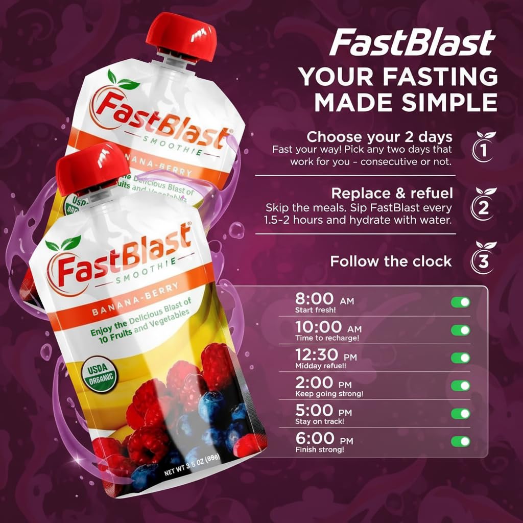 FastBlast smoothie pouch on table ready to fuel a quick meal