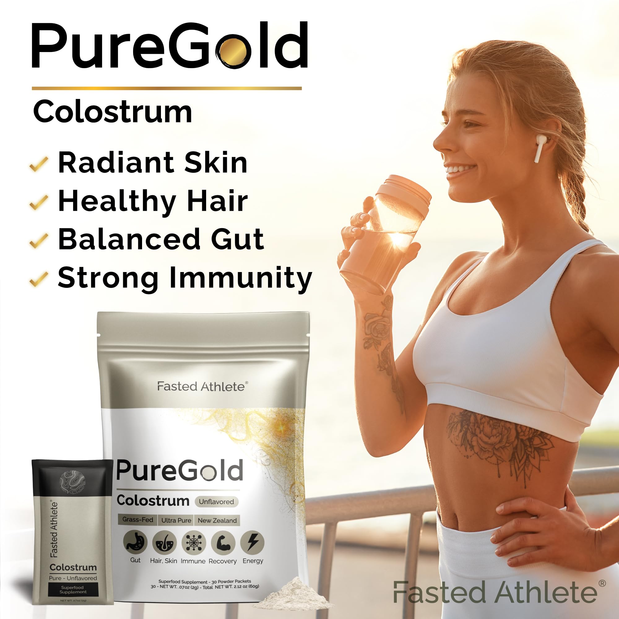 Fasted Athlete PureGold sourcing highlights NZ grass-fed farms and calf-first ethics.
