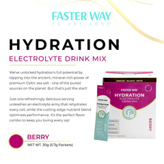 Prepared Faster Way Berry drink in glass after mixing for refreshing hydration