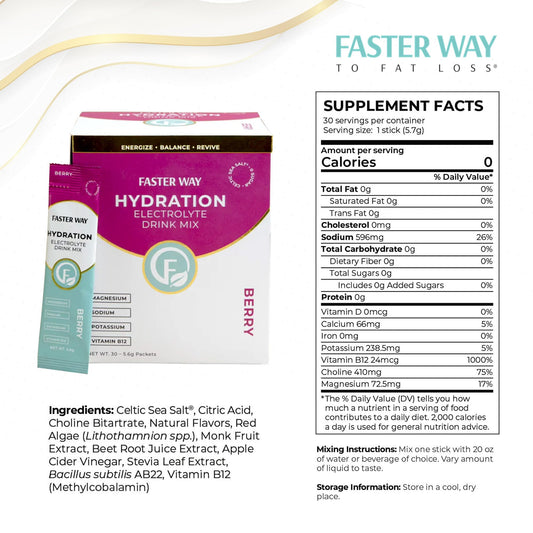 Faster Way Berry electrolyte packet dissolving in water for refreshment