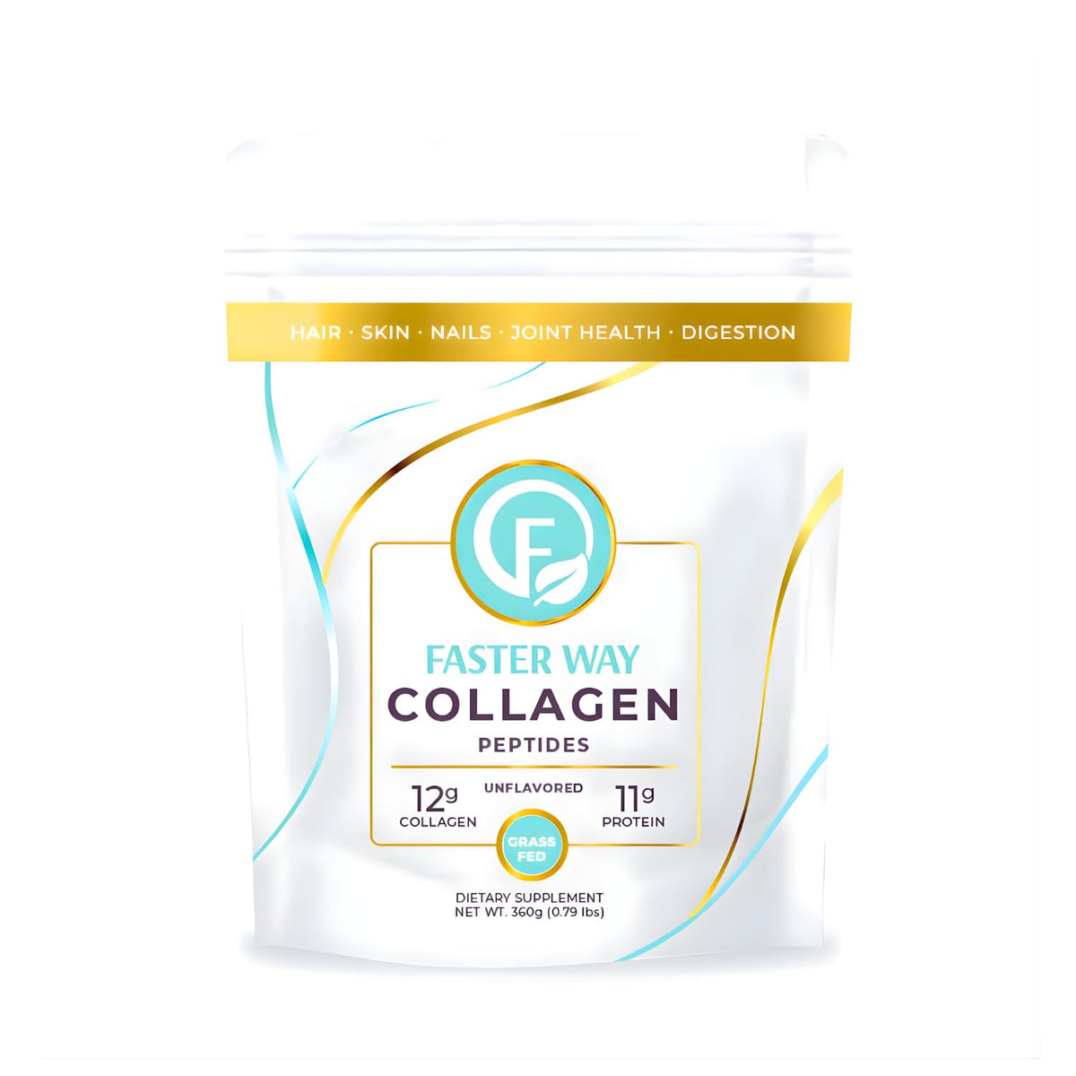 FASTer Way Collagen Peptides bottle pour supports seamless daily use in beverages