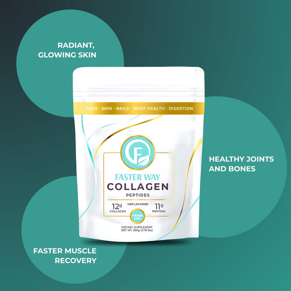 FASTer Way Collagen Peptides grass-fed source emphasizes purity and quality