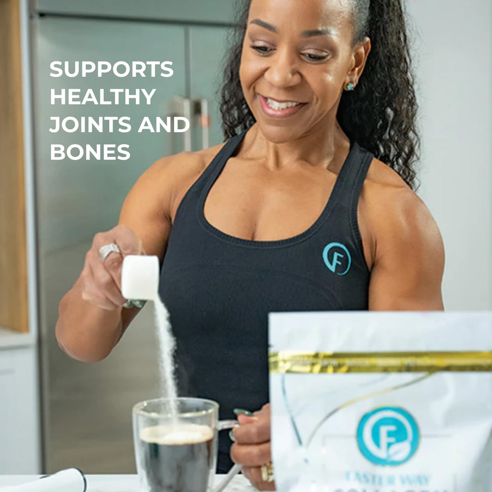 FASTer Way Collagen Peptides unflavored mix demonstrates versatility in beverages and recipes