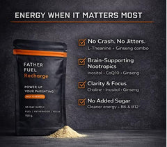 Father Fuel Recharge mixed-glass ready-to-drink energy with hydration.