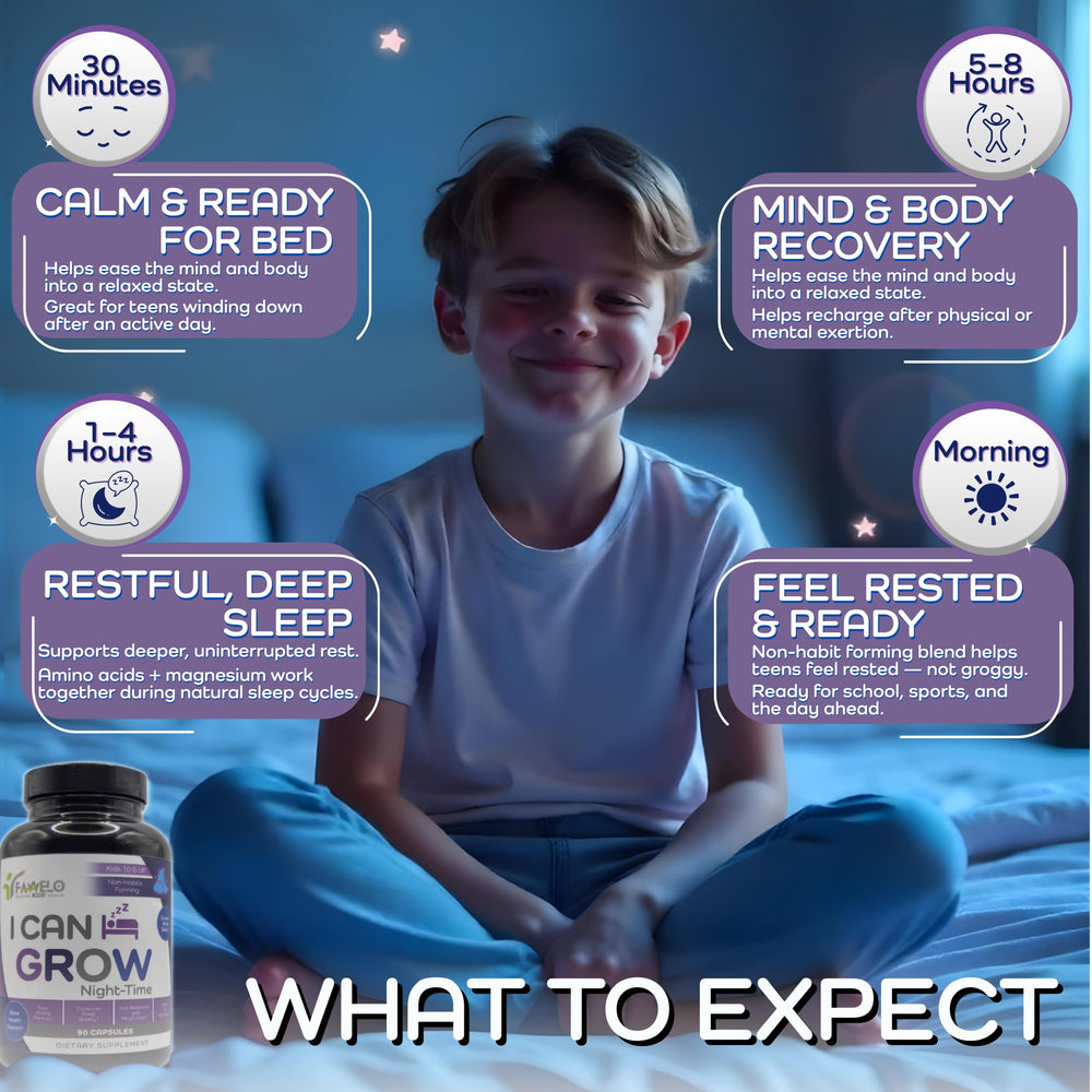 Teen winding down at night with Fawelo sleep aid.
