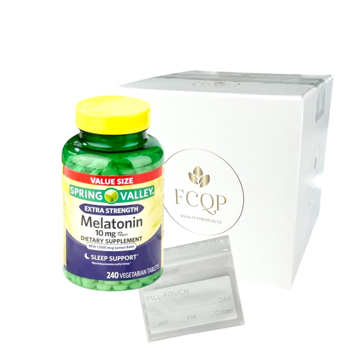 FCQP Spring Valley melatonin 10 mg bottle promotes restful nights