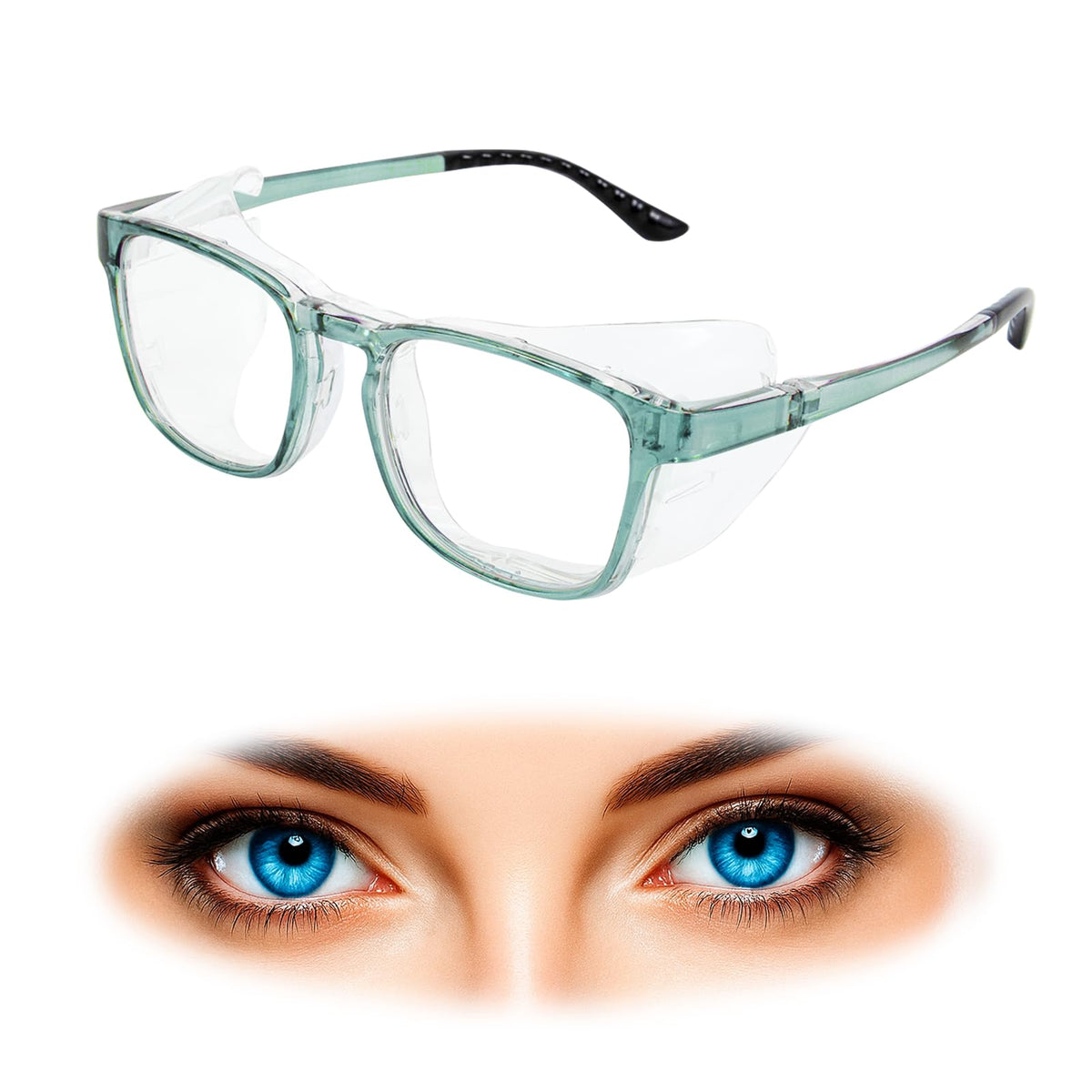 FDFuZhao Hydrating Dry Eyes Glasses with blue frame offer daily relief and UV protection