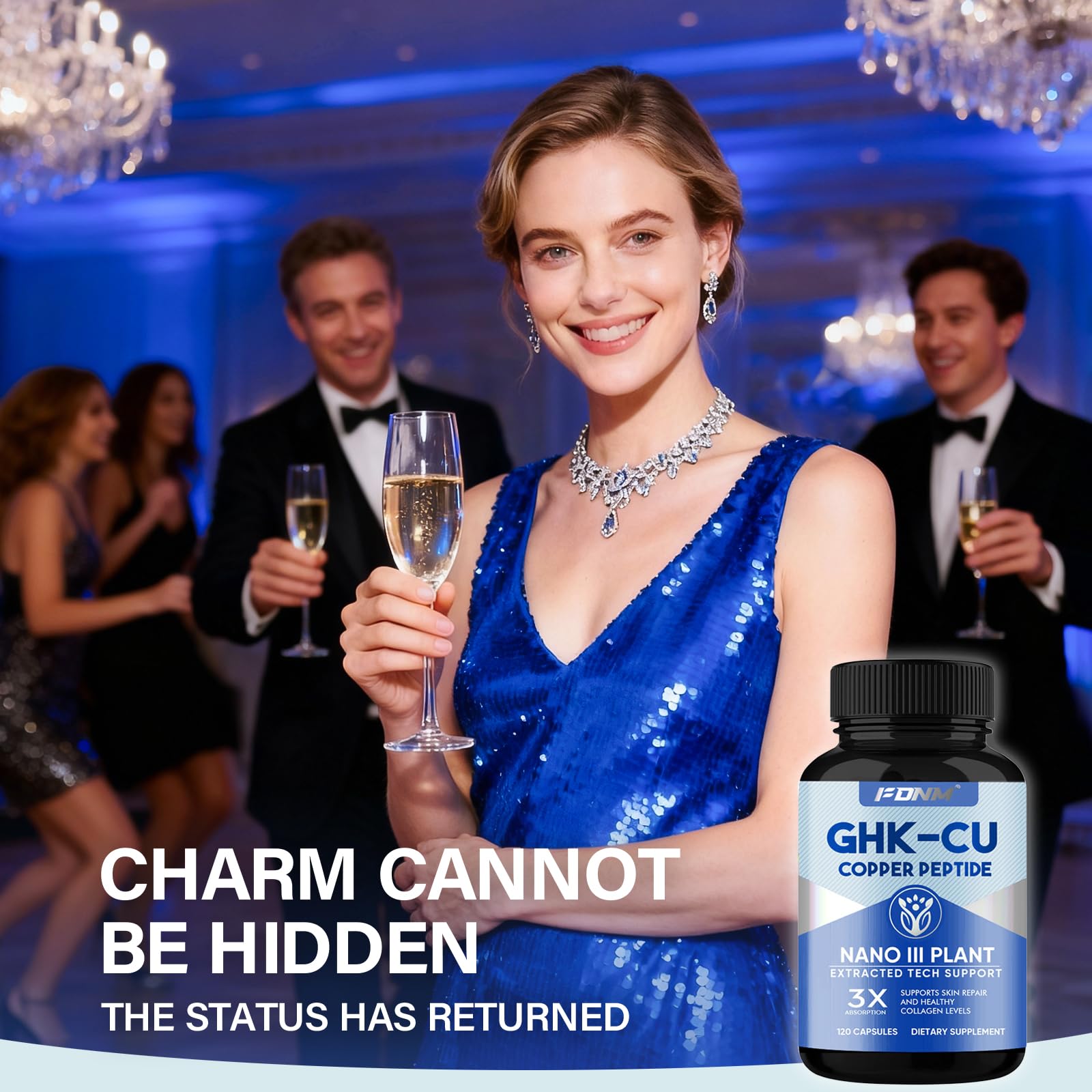 FDNM GHK-Cu application on skin scene suggesting repair