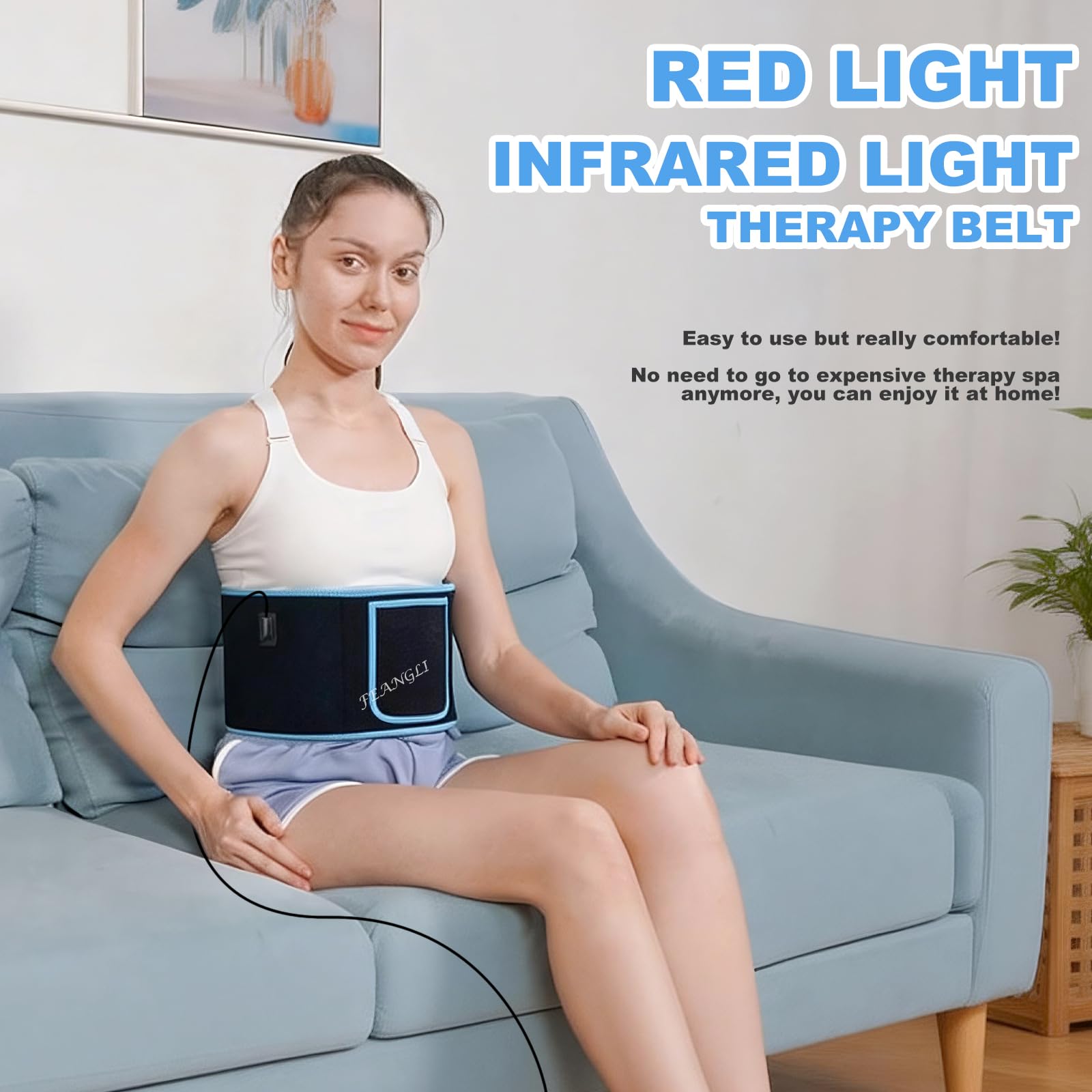 Feangli red light therapy belt remote control enabling easy session timing.