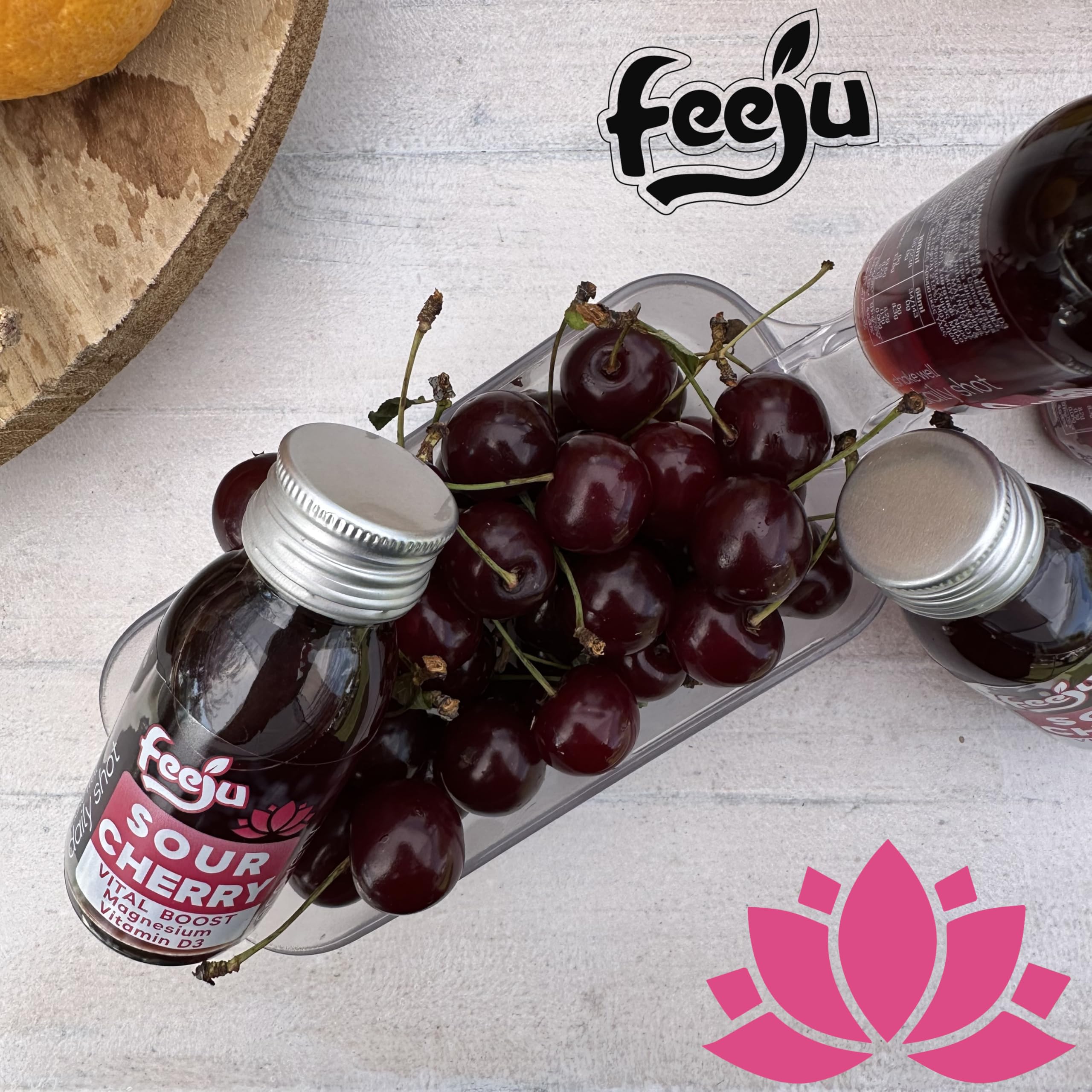 Exterior of Feeju 15-pack immunity shots for daily use.