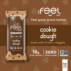 FEEL Bar Minis Cookie Dough ingredients shot with organic veggies