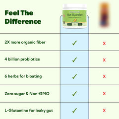 Feel Goods Gut Guardian lemon-ginger powder dissolving easily in water for digestion