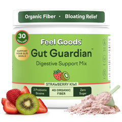 Feel Goods Gut Guardian stick-pack with strawberry kiwi flavor for on‑the‑go digestive support