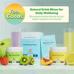 Travel-ready Feel Goods Hydration Hero stick pack on the go.