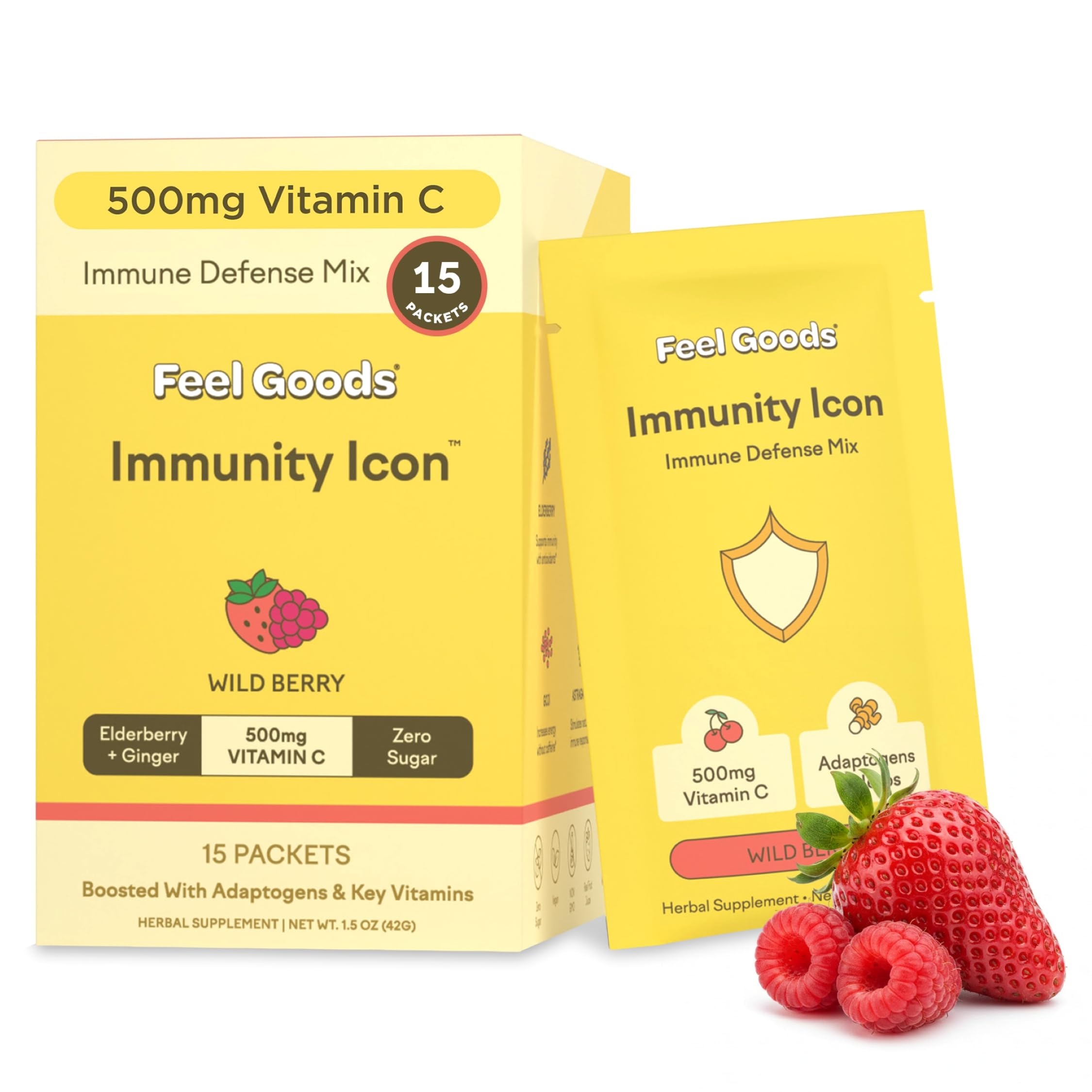 Feel Goods Immunity Icon berry stick pack for daily immune balance.