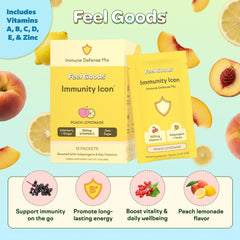 Feel Goods Immunity Icon dissolving in water in a glass for convenient daily use