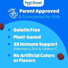 Feel Great 365 zinc and vitamin C icons emphasize added nutrients for daily vitality.