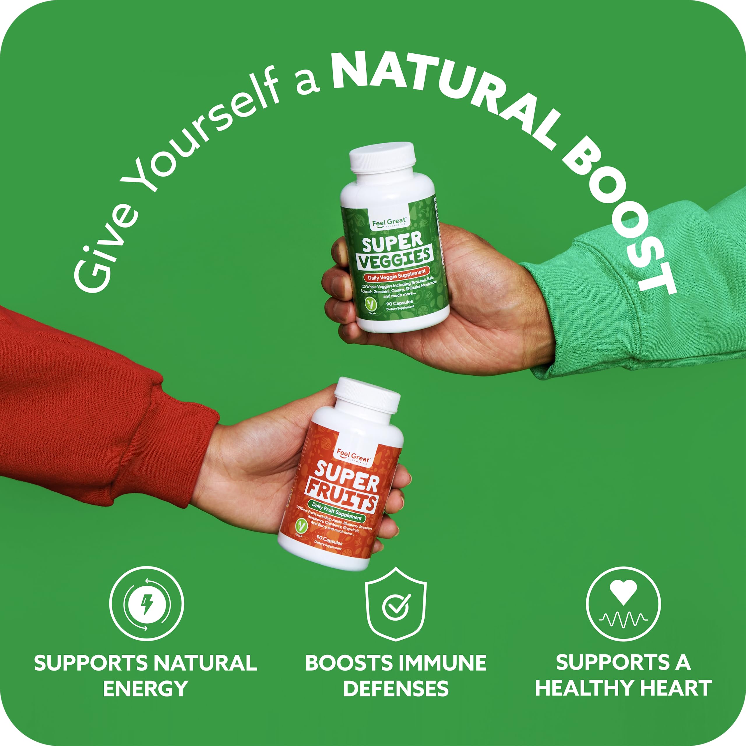 Person reaching for Feel Great for steady energy during a busy day.